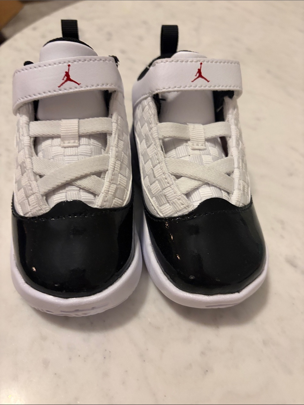 Jordan Toddler Sneakers in White and Black with Red Jumpman